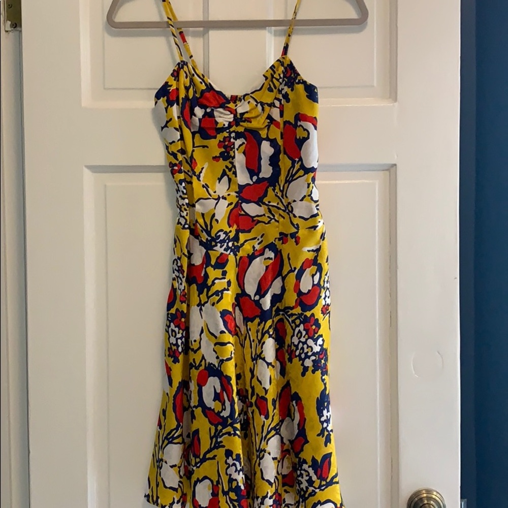 Summer print silk dress